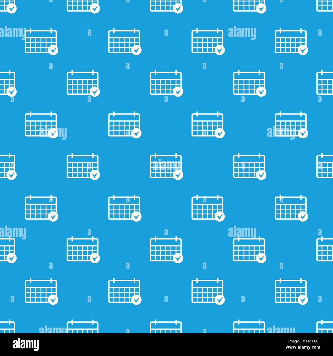 Marking calendar pattern vector seamless blue Stock Vector