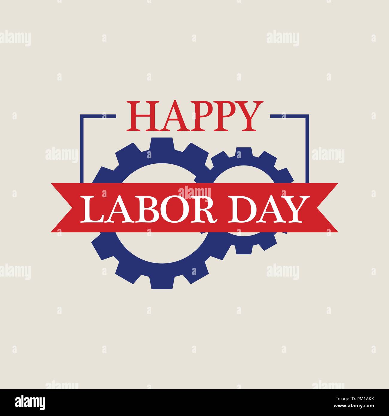 Happy national labor day logo, flat style Stock Vector Image & Art - Alamy