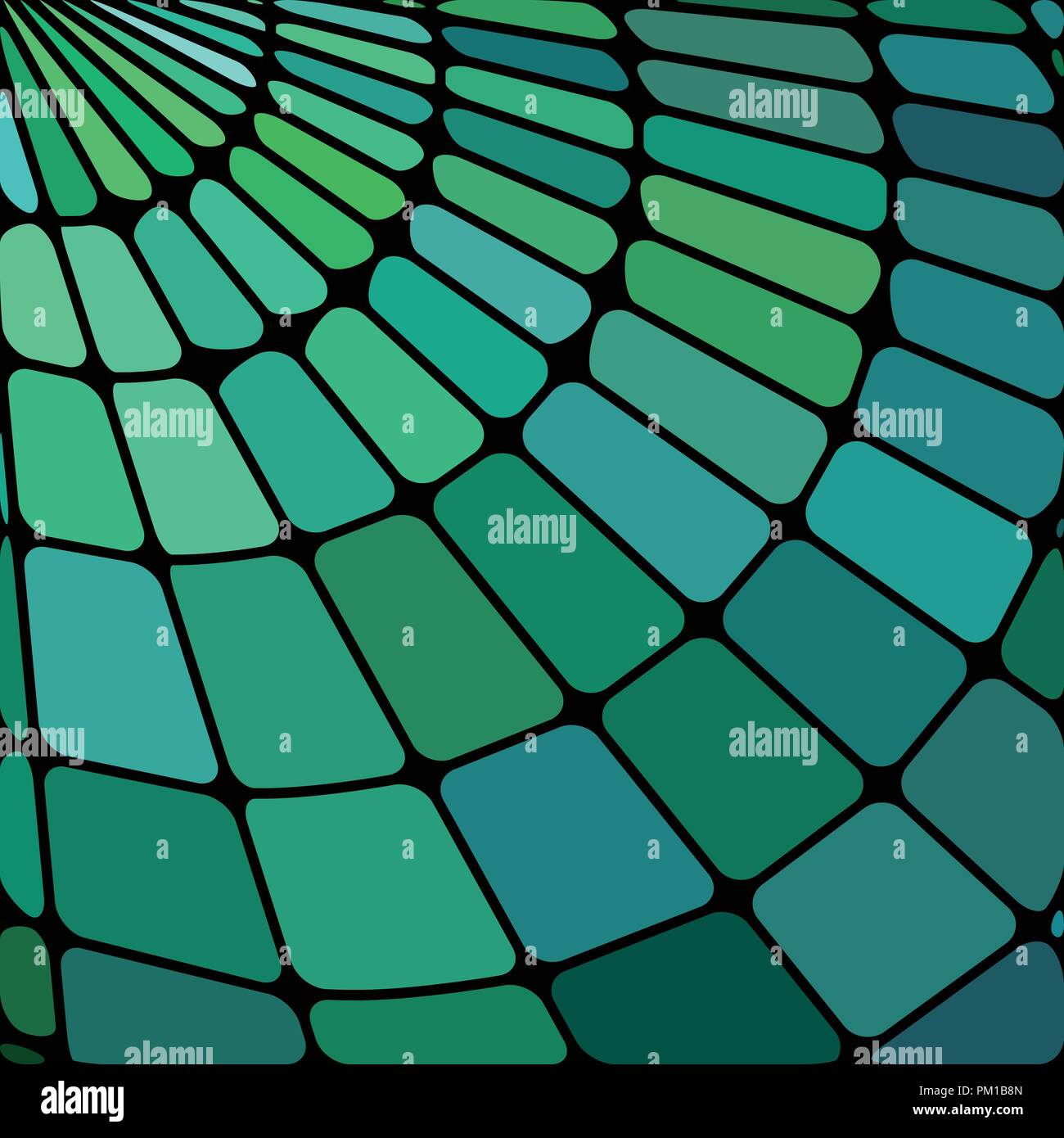 abstract vector stained-glass mosaic background - green and teal Stock ...