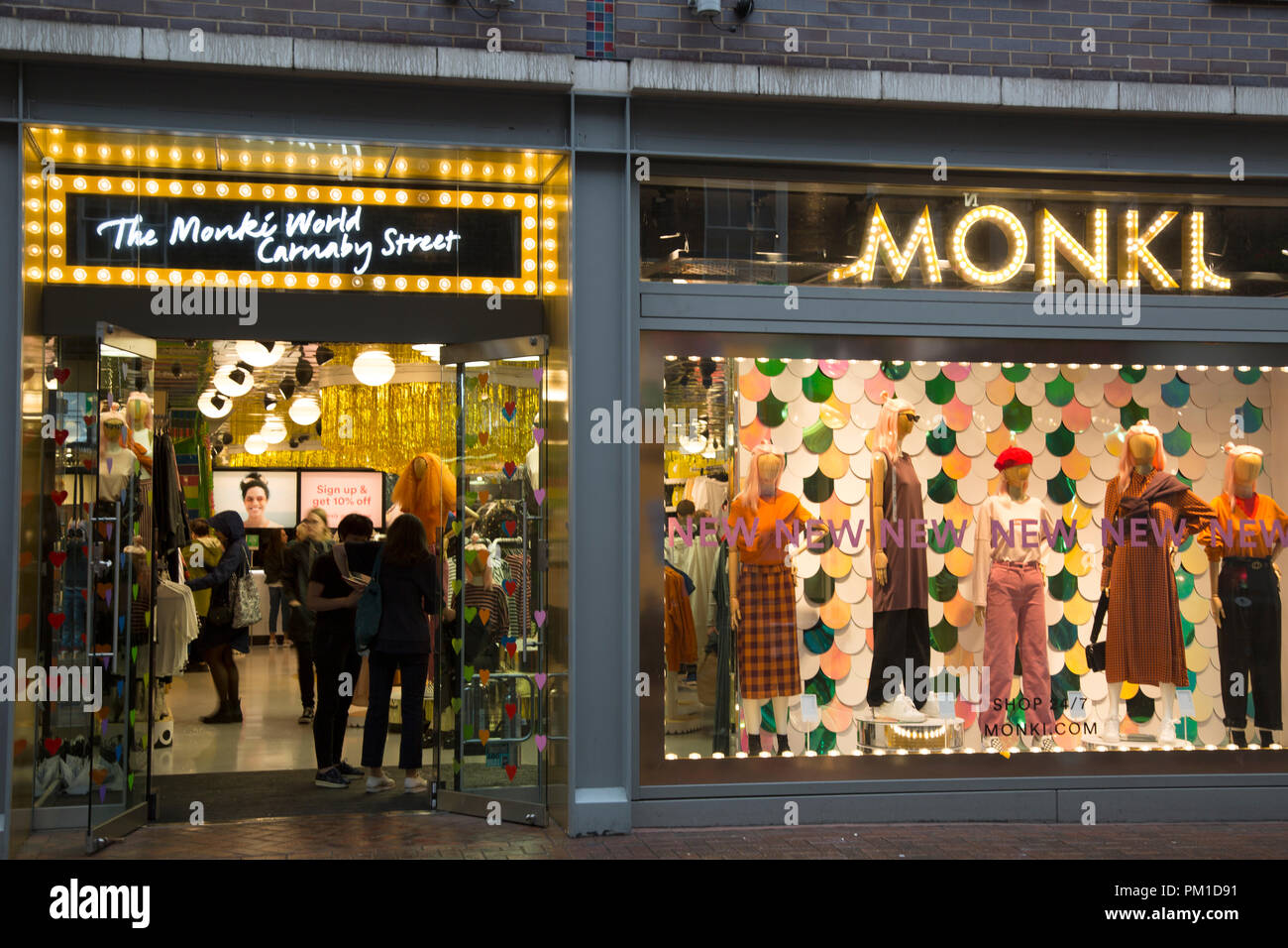 Monki World Store; Carnaby Street; London, England, UK Stock Photo