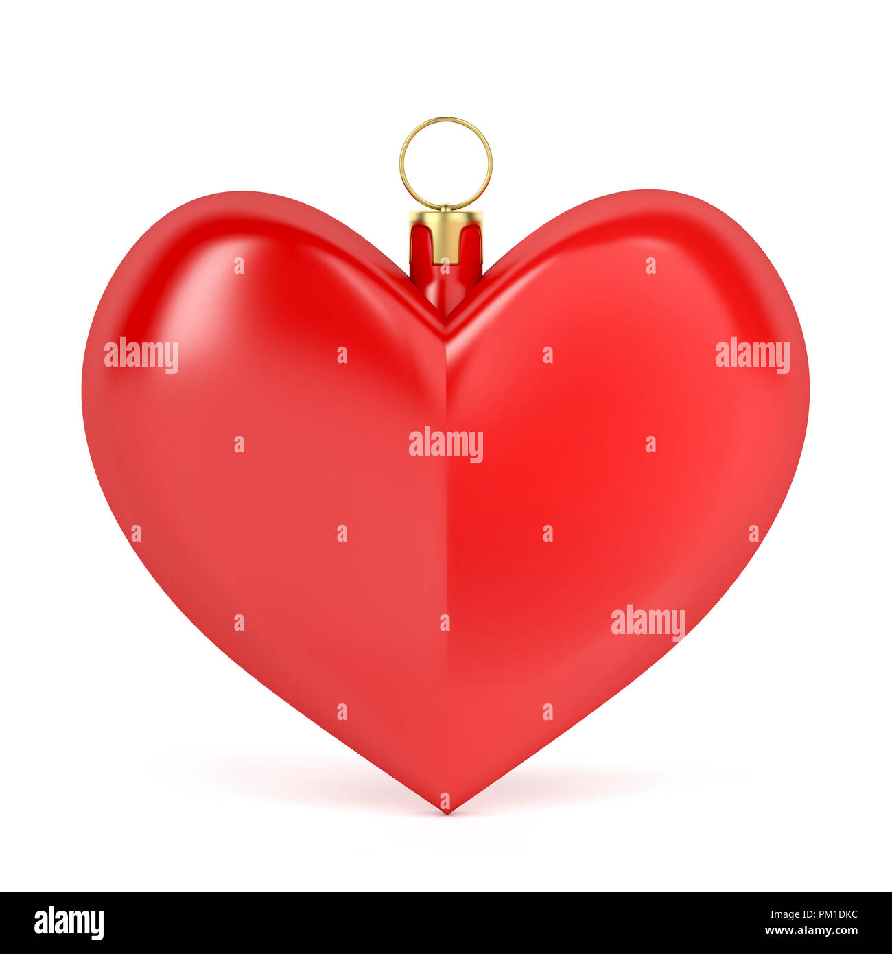 Heart shaped Christmas ornament on white background Stock Photo