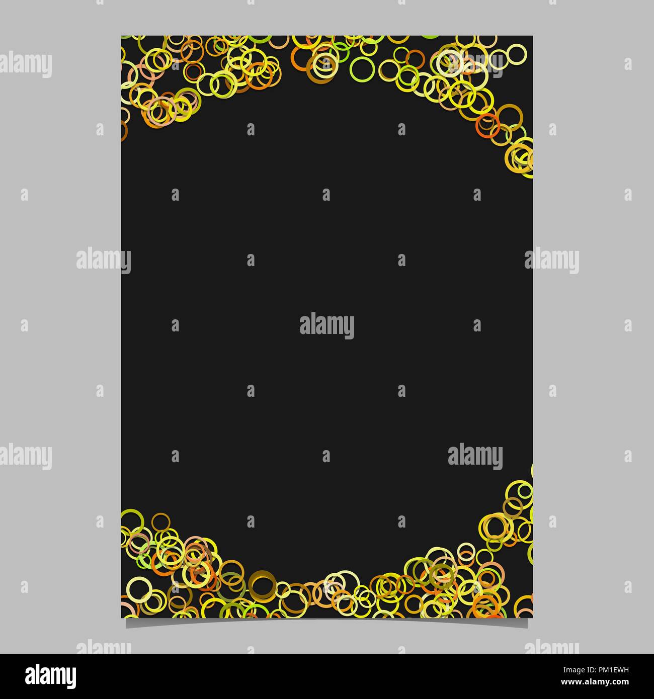 Circle pattern page background template - vector blank brochure design ...