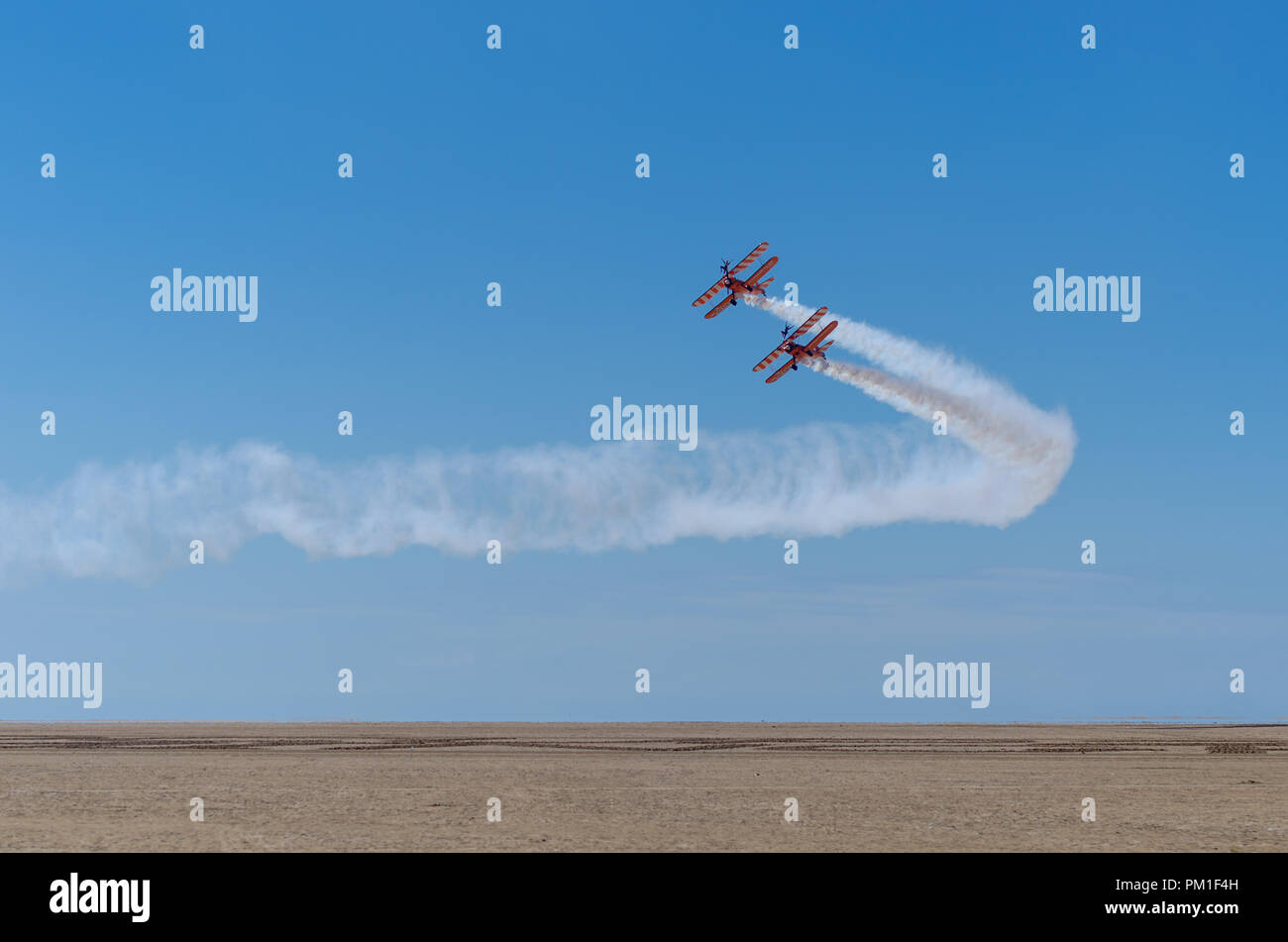 SOUTHPORT, UK JULY 8 2018 Two world famous Aerosuperbatics Wing