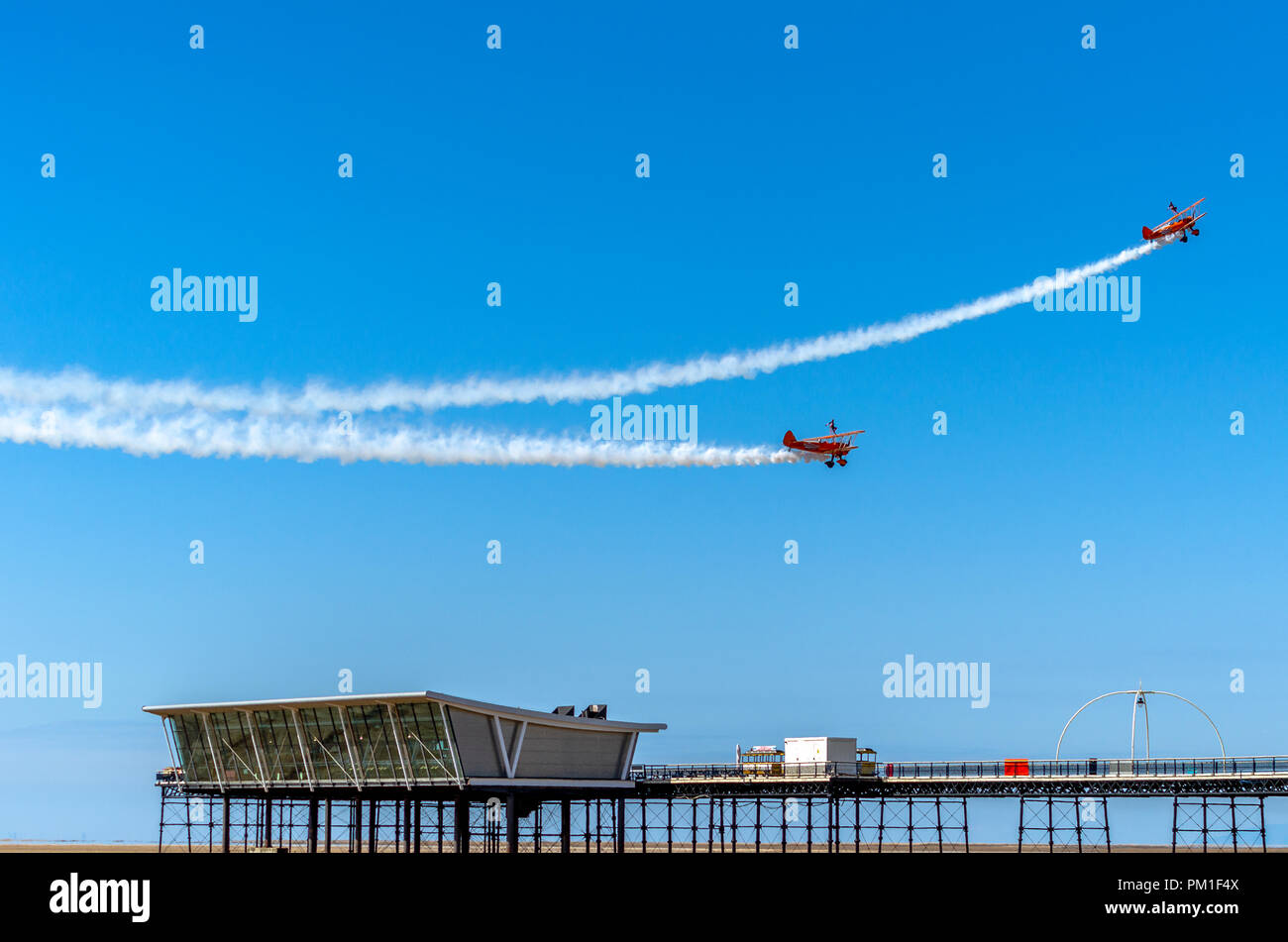 SOUTHPORT, UK JULY 8 2018 Two world famous Aerosuperbatics Wing