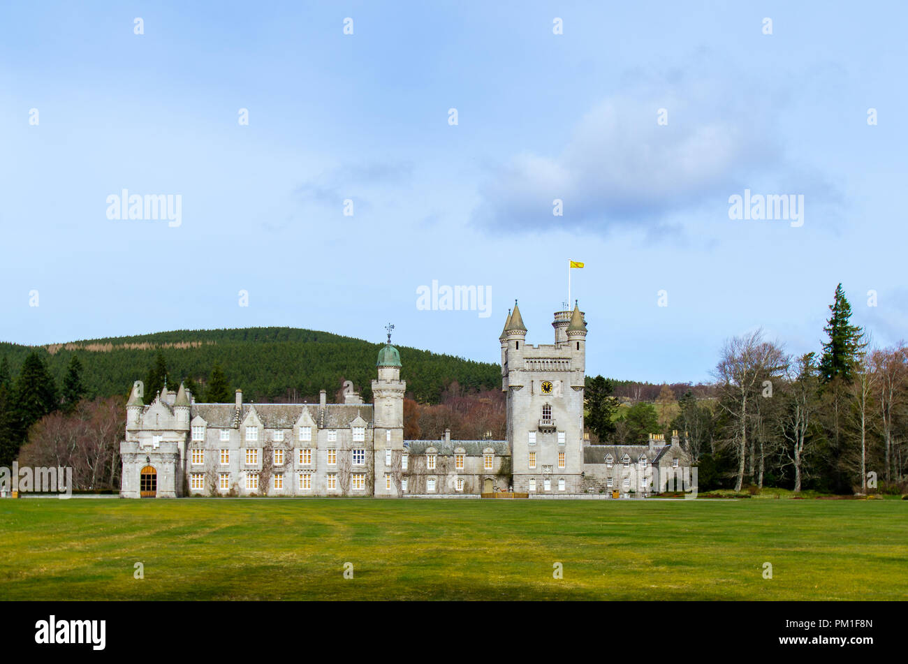BALMORAL, SCOTLAND, APRIL 2 2016 A simple front view of Balmoral