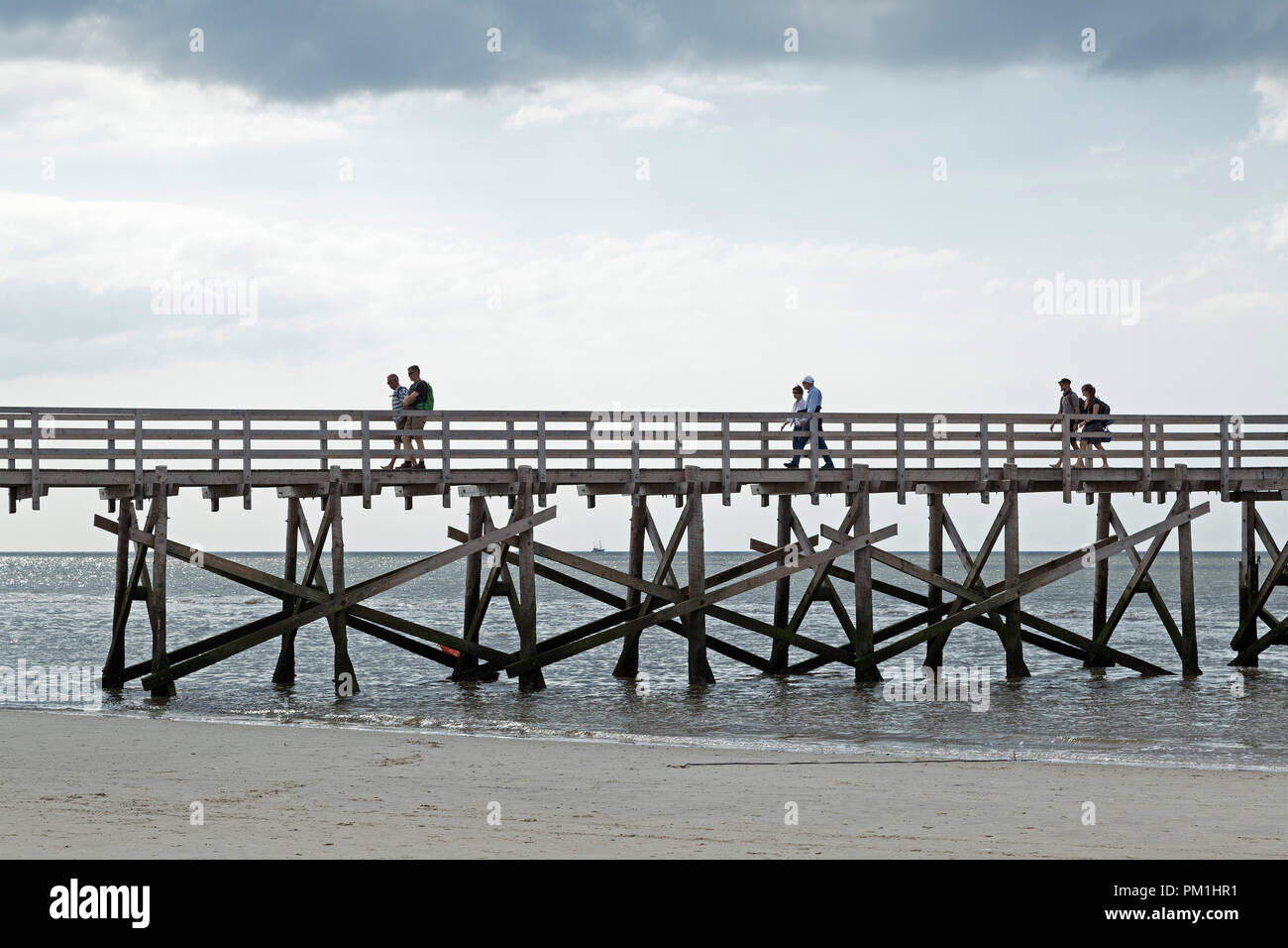 bridge to stilt house restaurant at the beach, St. PeterOrding