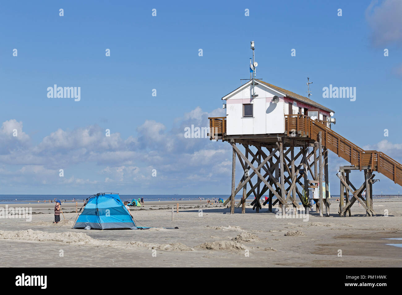 stilt house at the beach, St. PeterOrding, SchleswigHolstein, Germany