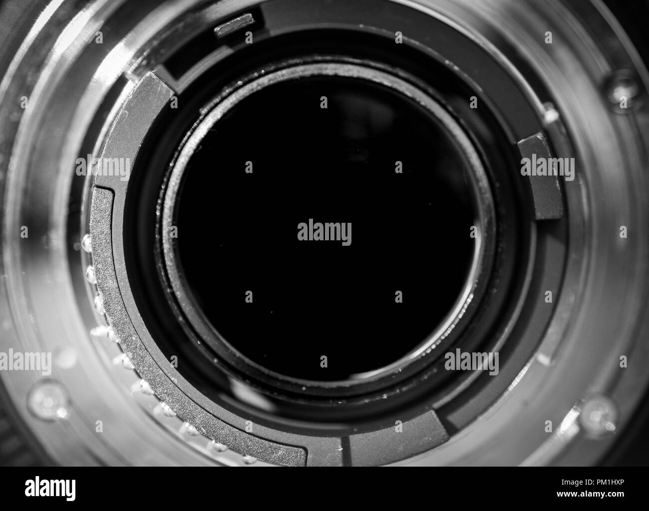 camera lens black and white Stock Photo - Alamy