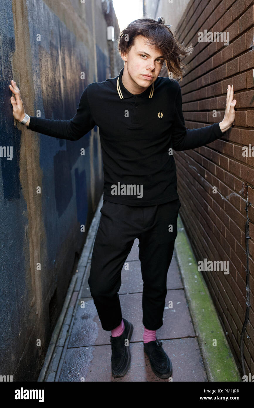 Yungblud, real name Dominic Harrison, poses for a portrait for FEISTY Magazine in 2017. Yungblud released his debut album the following year. Yungblud full-length, Yungblud alone. Stock Photo