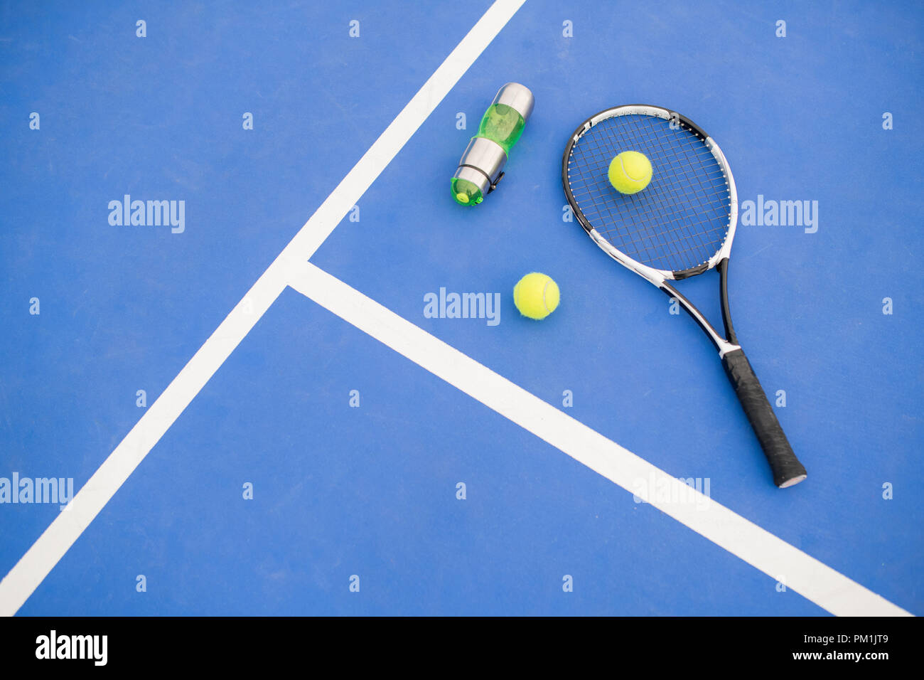 Tennis Background on Blue Stock Photo - Alamy