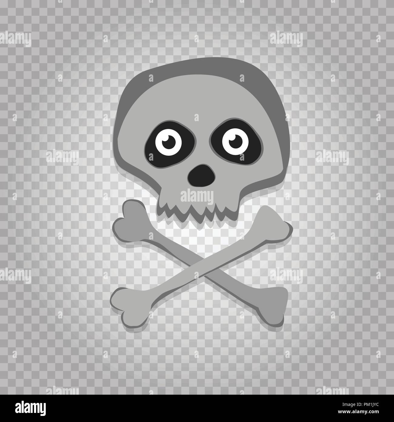 Vector cartoon skeleton scull with eyes isolated on transparent background.  Halloween icon, clip art, digital design element, pirate symbol, sign Stock  Vector Image & Art - Alamy