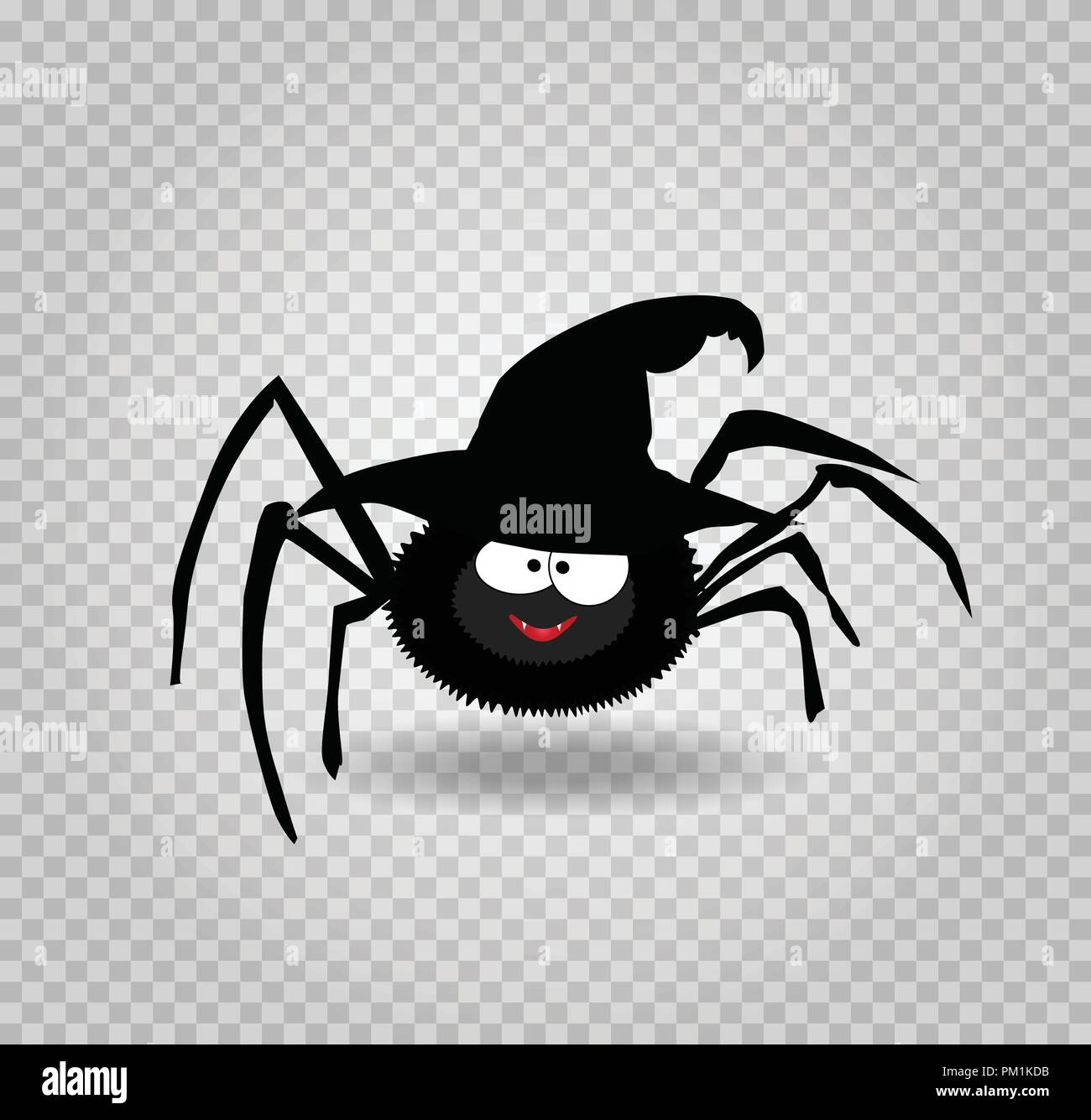 Vector Illustration Of Cute Funny Black Smiling Spider Wearing Halloween Witch Hat Cartoon Spider Character Isolated On Transparent Background Digit Stock Vector Image Art Alamy