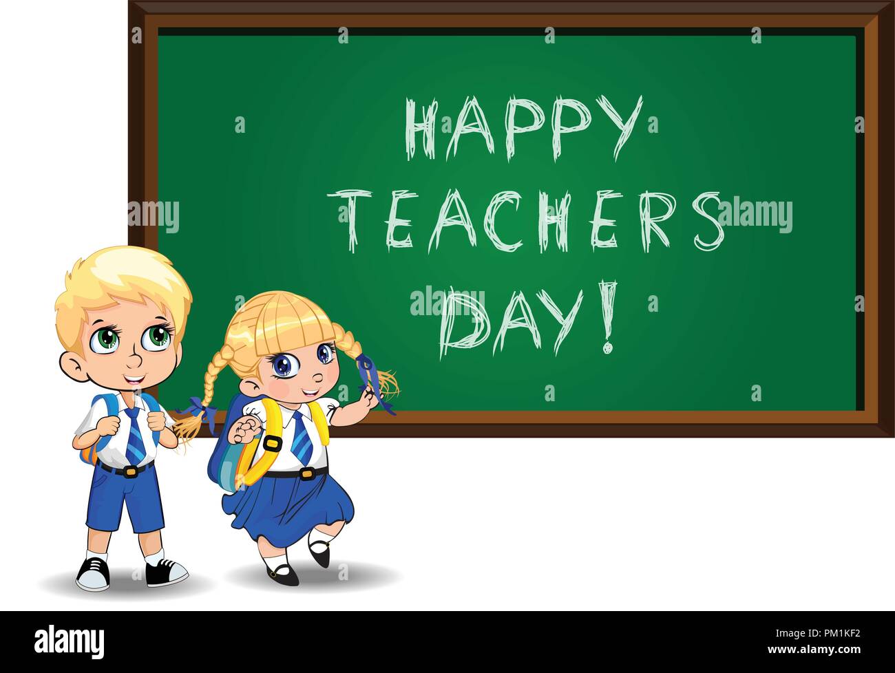 Teachers Day Card Cartoon