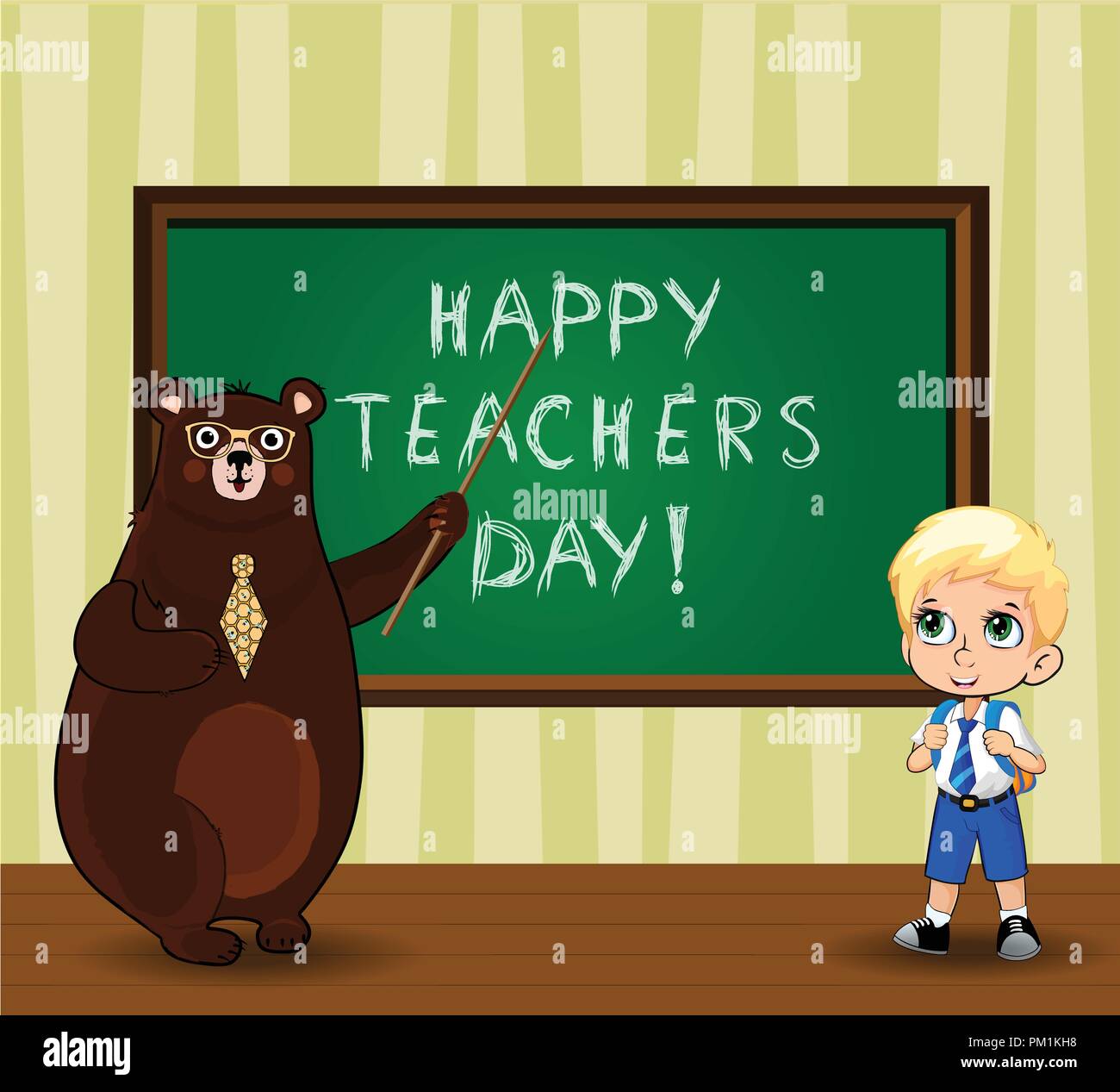 Училка и медведь читать. Медведь учитель. Медведь рисунок на день учителя. С днем учителя с медведем. Училка мишки.