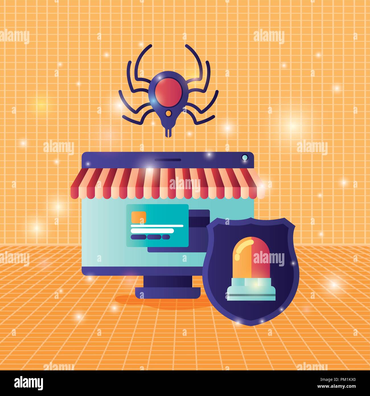 cyber security with computer Stock Vector Image & Art - Alamy