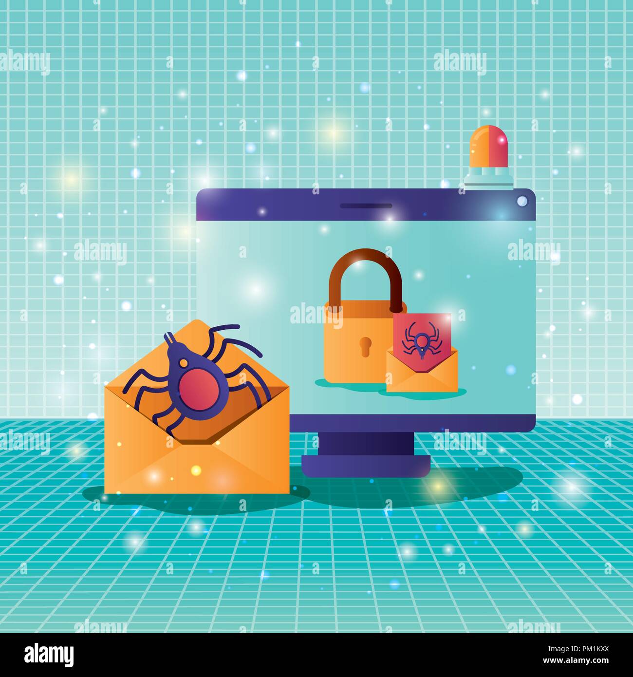cyber security with computer Stock Vector Image & Art - Alamy