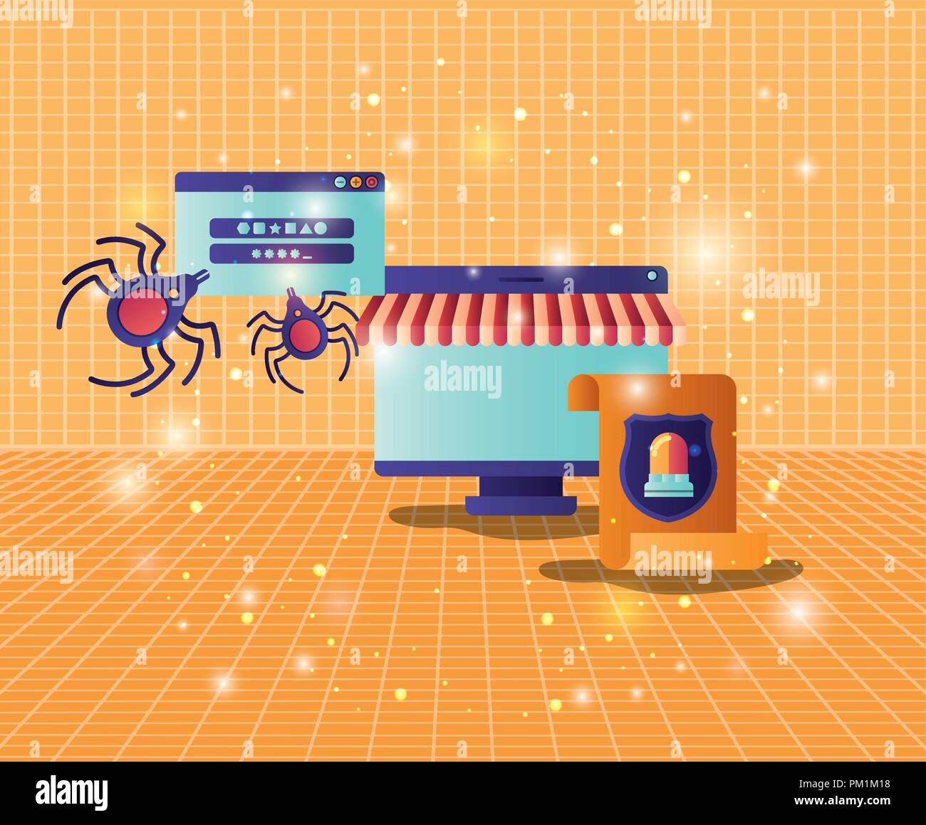 cyber security with computer Stock Vector Image & Art - Alamy