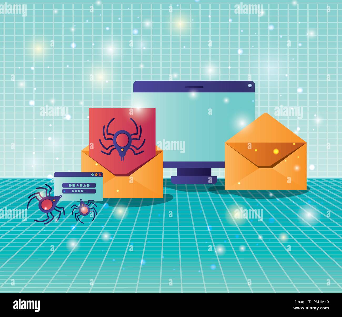 cyber security with computer Stock Vector Image & Art - Alamy