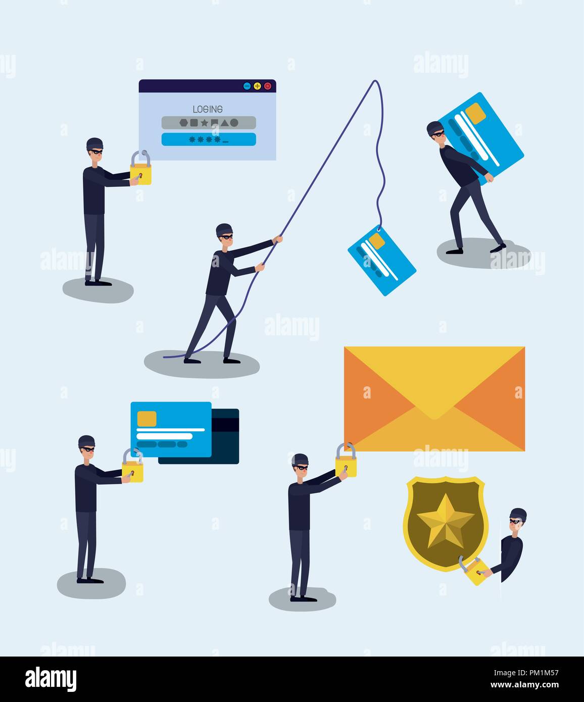 cyber security set icons Stock Vector Image & Art - Alamy