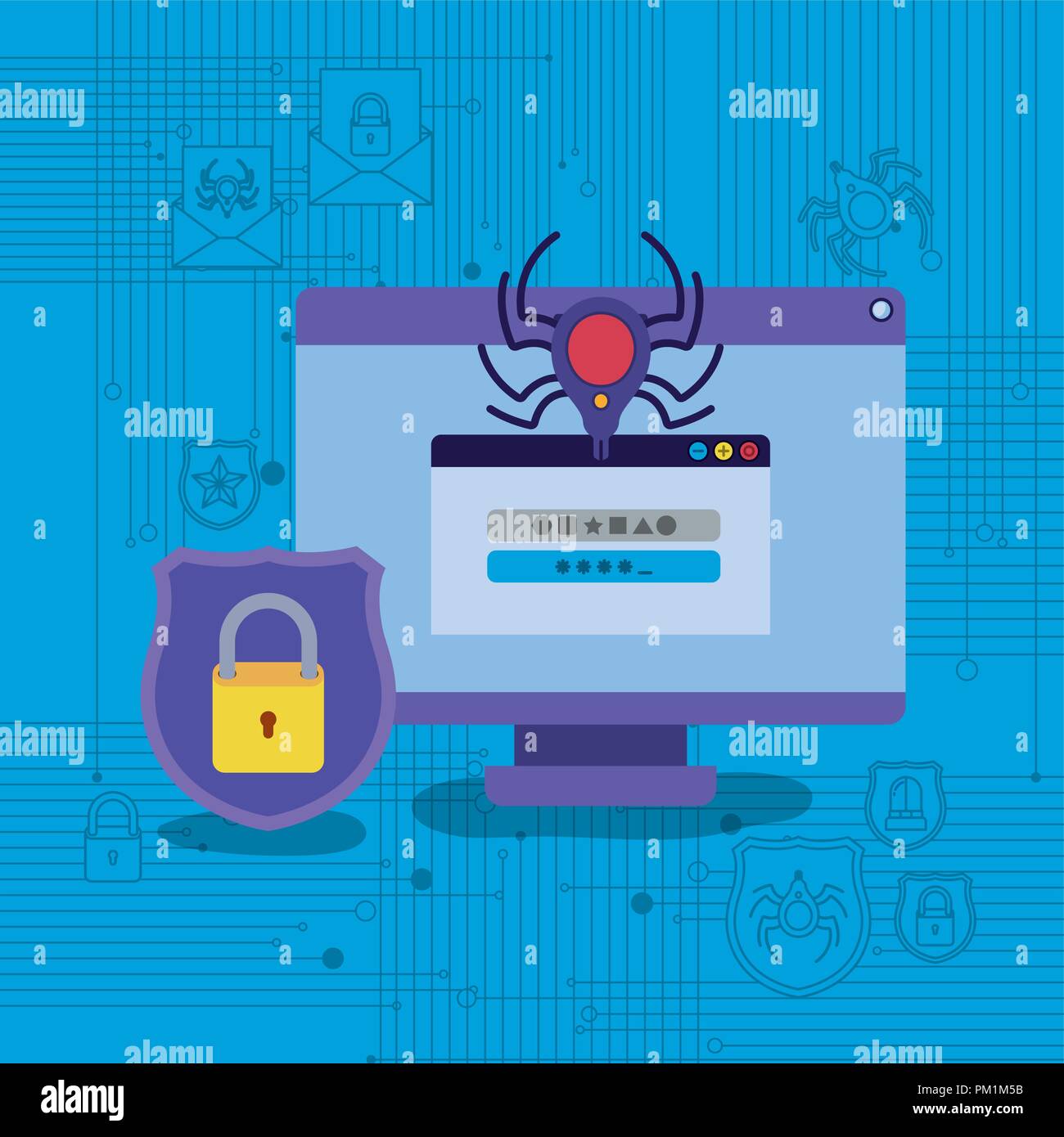 cyber security with computer Stock Vector Image & Art - Alamy