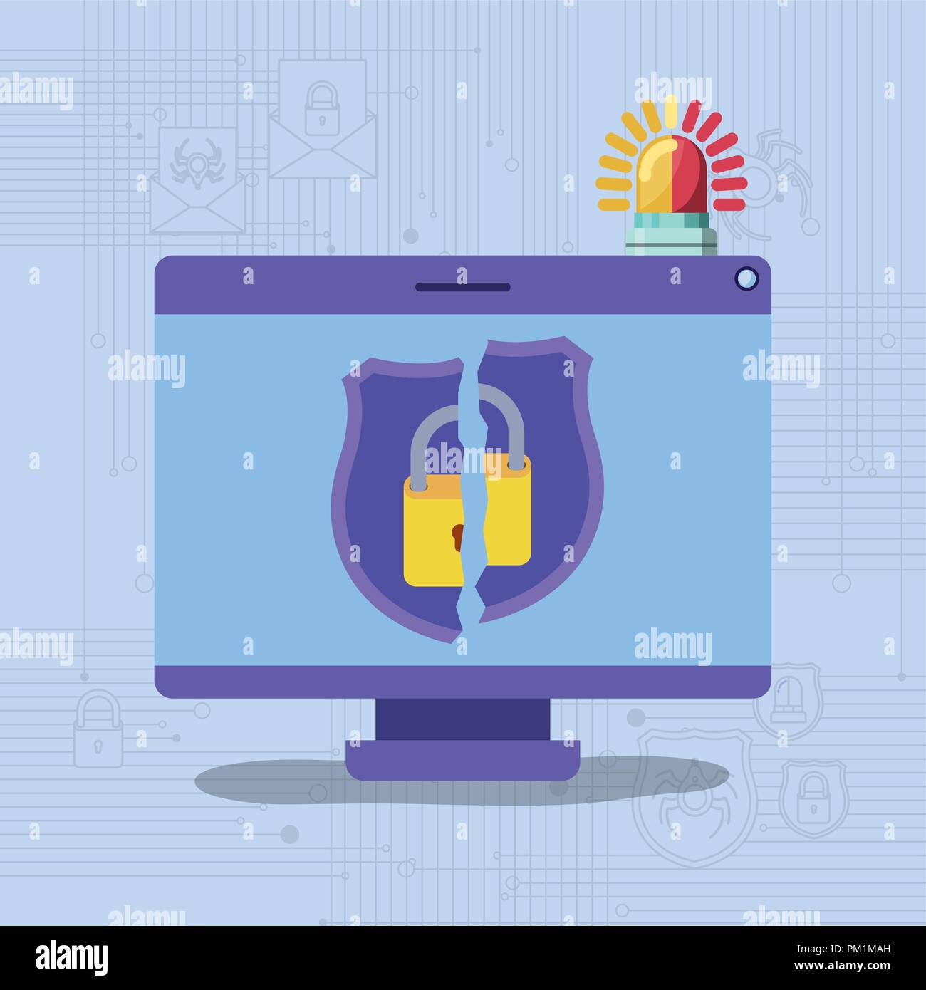cyber security with computer Stock Vector Image & Art - Alamy
