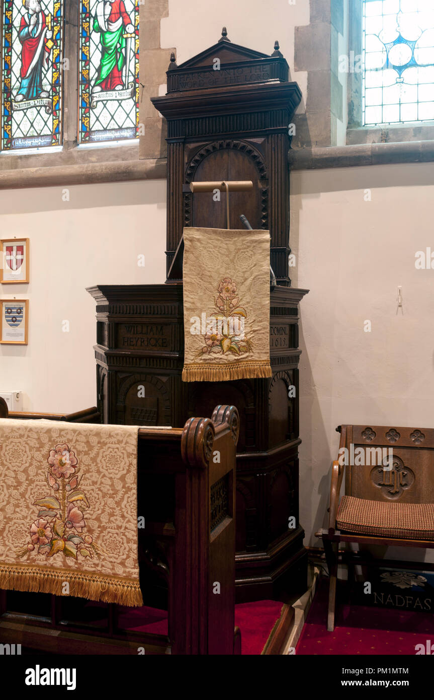 The pulpit in St. Mary in the Elms Church, Woodhouse, Leicestershire