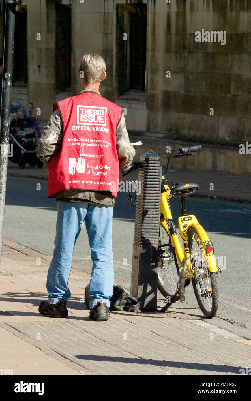 Big Issue vendor Stock Photo