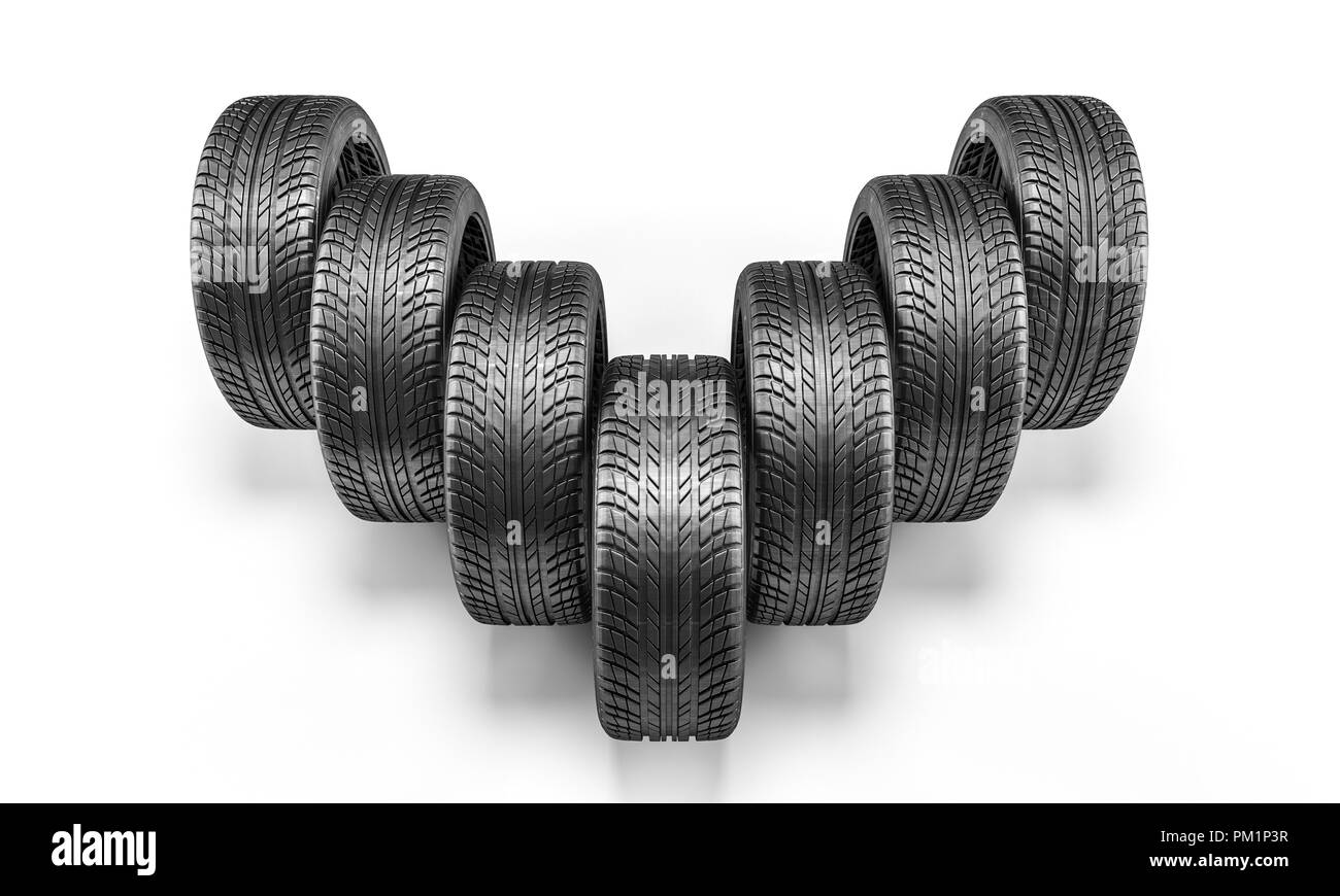 3d image of unused car tires Stock Photo Alamy