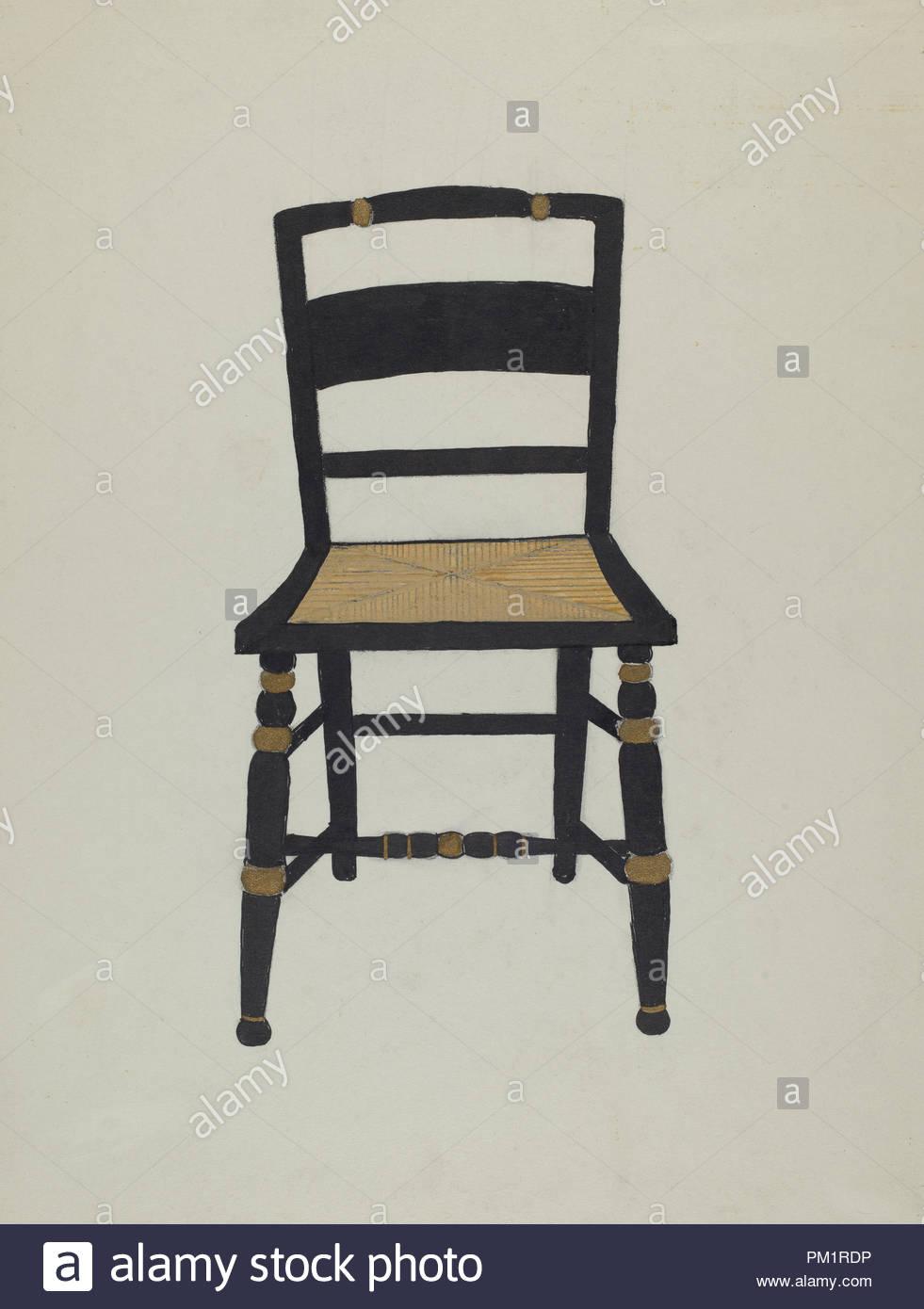 Hitchcock Chair Dated 1935 1942 Medium Watercolor