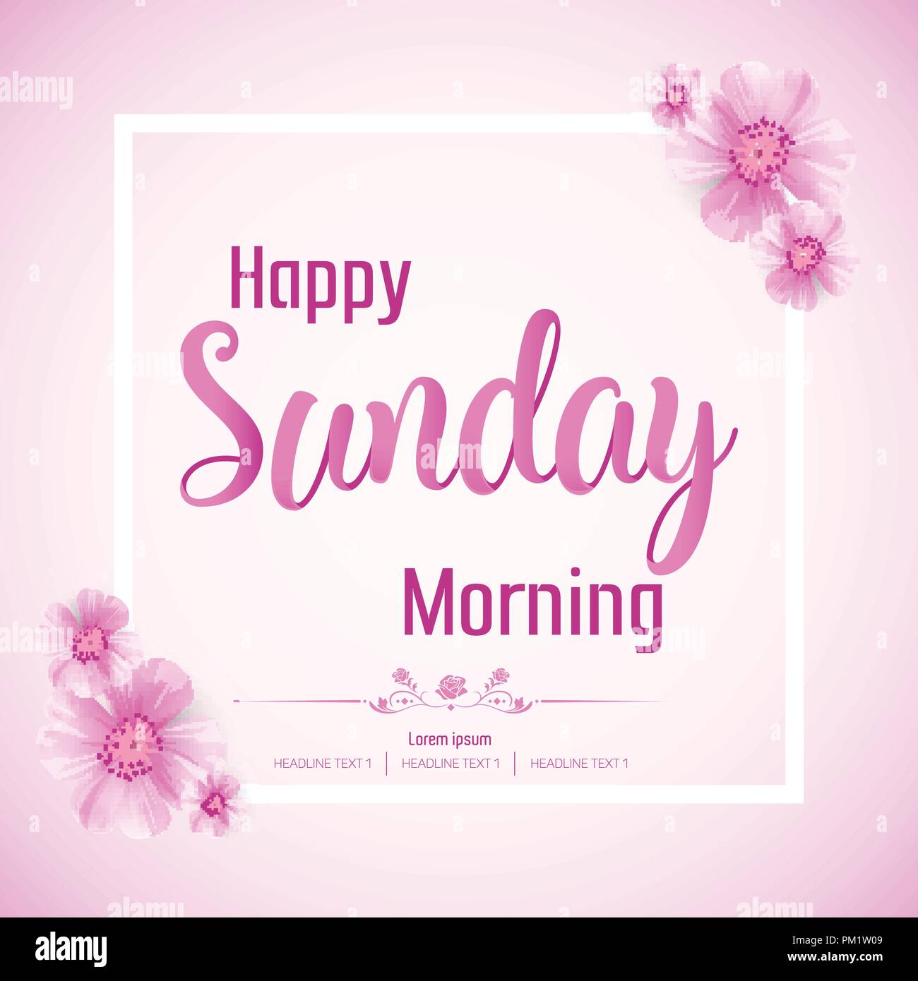 Beautiful Happy Sunday Morning Vector Background Illustration Stock