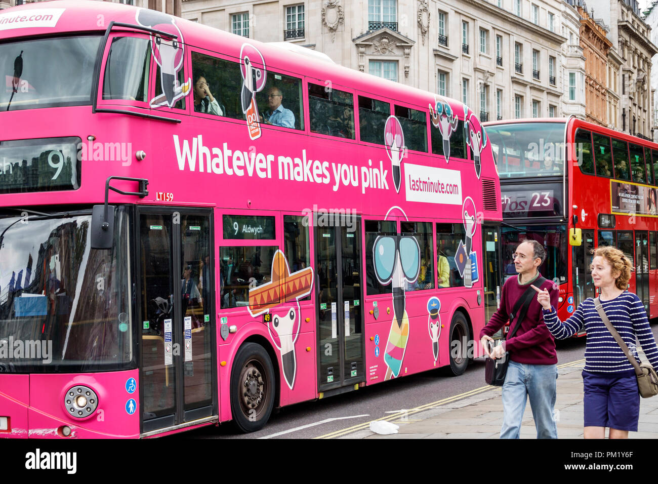 London England,UK,United Kingdom Great Britain,Trafalgar  Square,double-decker bus,advertisement wrap,branding,lastminute.com,travel  discount website,a Stock Photo - Alamy