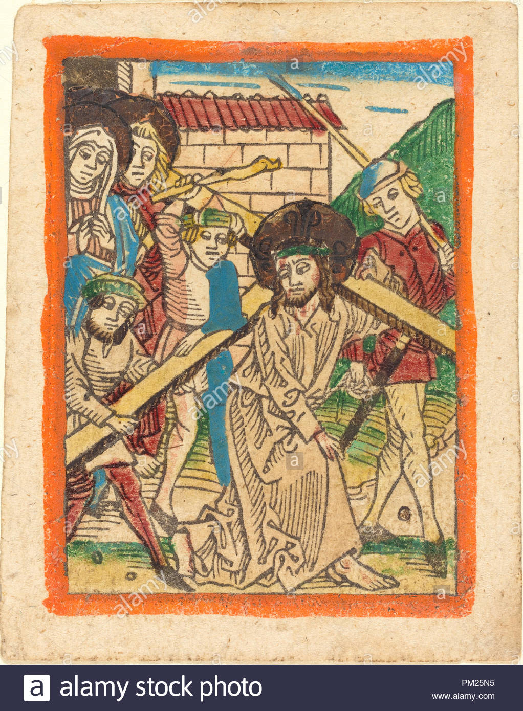1470. Medium: woodcut in brown, hand-colored in blue, orange, red, yellow, rose, and gold. Museum: National Gallery of Art, Washington DC.
