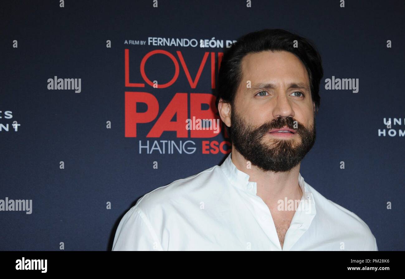West Hollywood, CA. 16th Sep, 2018. Edgar Ramirez at arrivals for LOVING PABLO Premiere, The London Hotel West Hollywood, West Hollywood, CA September 16, 2018. Credit: Elizabeth Goodenough/Everett Collection/Alamy Live News Stock Photo
