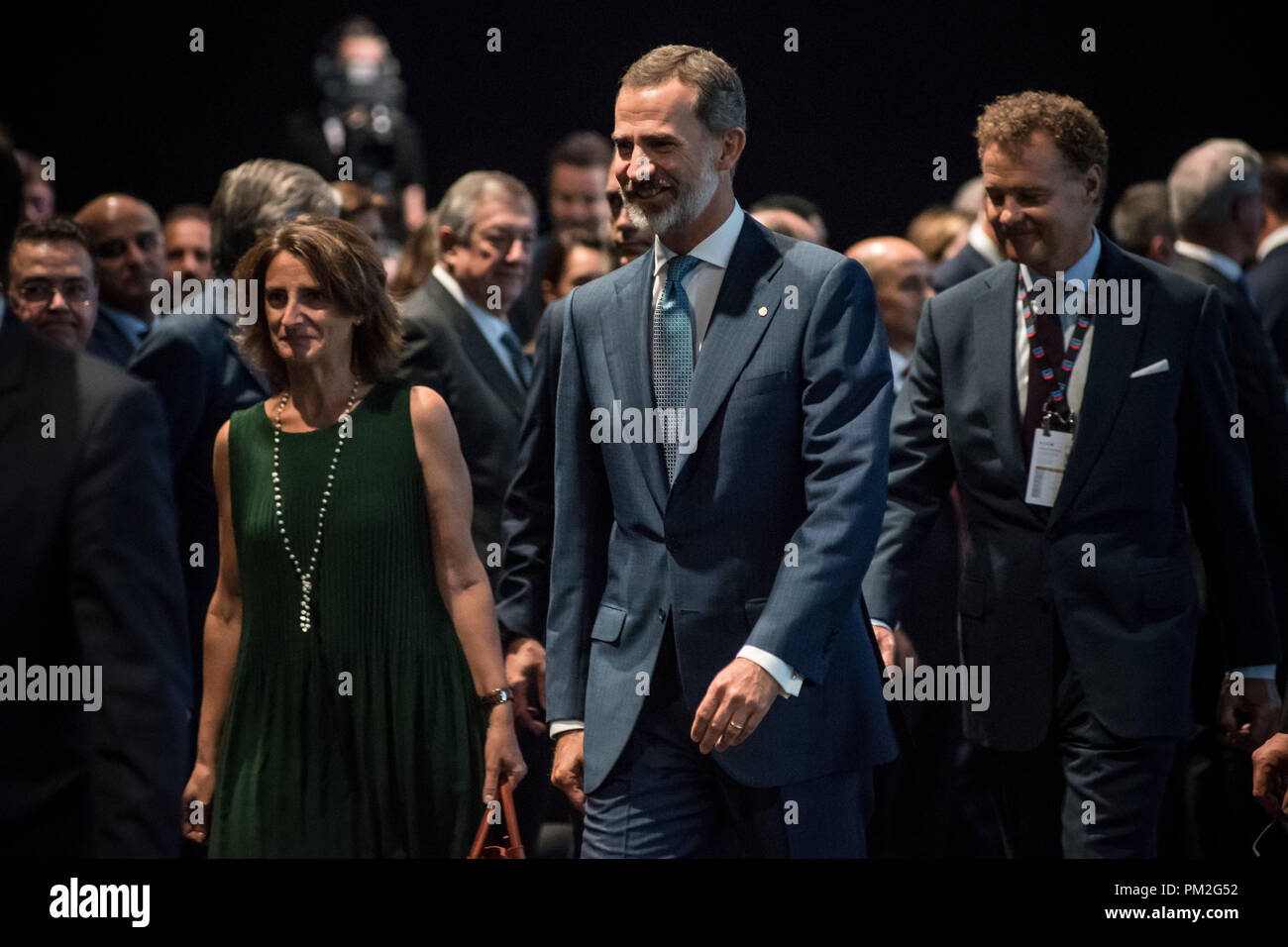 Barcelona, Catalonia, Spain. 17th Sep, 2018. Spain's King Felipe VI arrives to attend the opening ceremony at Gastech exhibition in Barcelona. Credit: Jordi Boixareu/ZUMA Wire/Alamy Live News Stock Photo