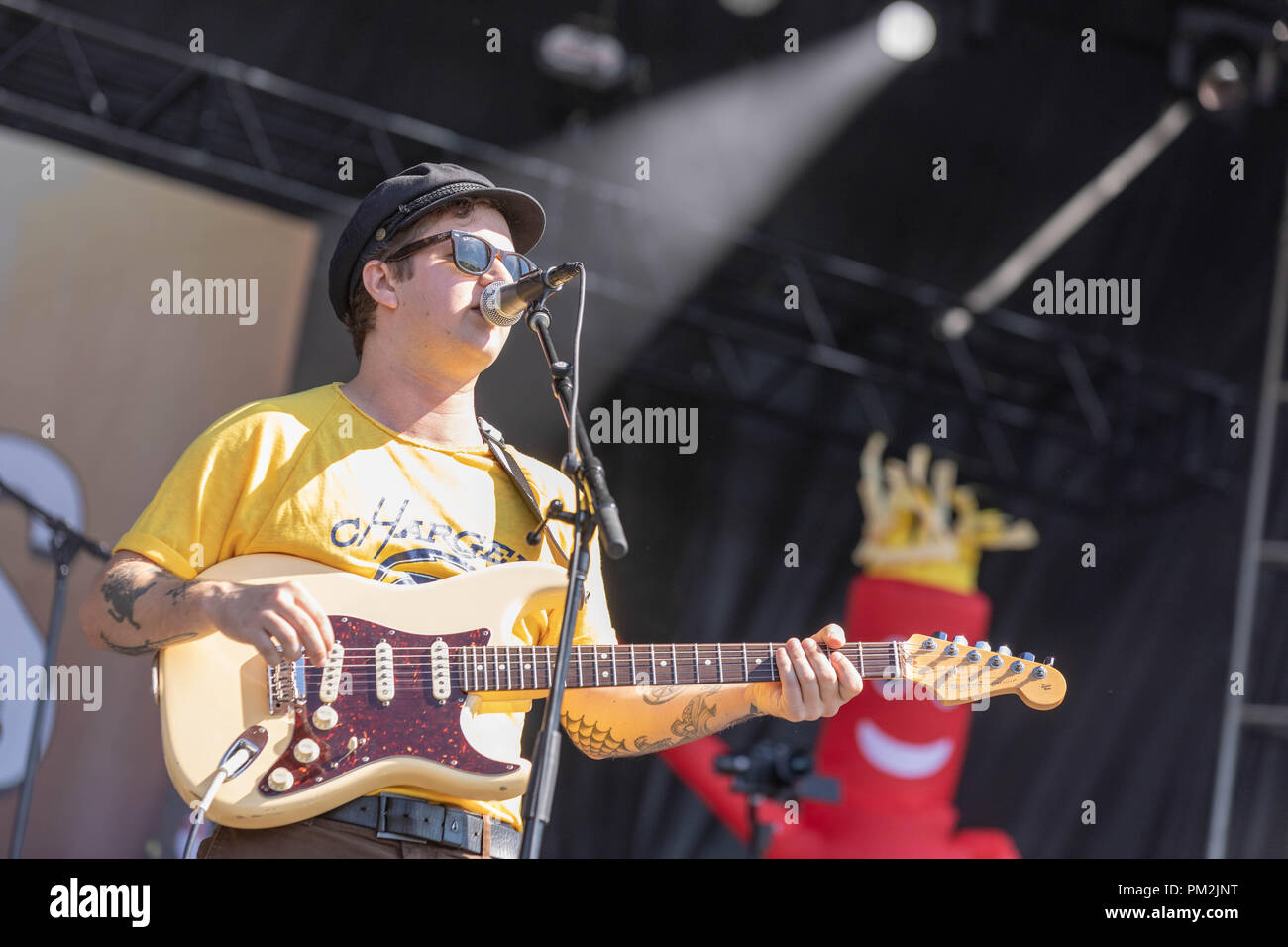 Chicago, Illinois, USA. 15th Sep, 2018. MIKEY CARNEVALE of The Frights during Riot Fest at Douglas Park in Chicago, Illinois Credit: Daniel DeSlover/ZUMA Wire/Alamy Live News Stock Photo