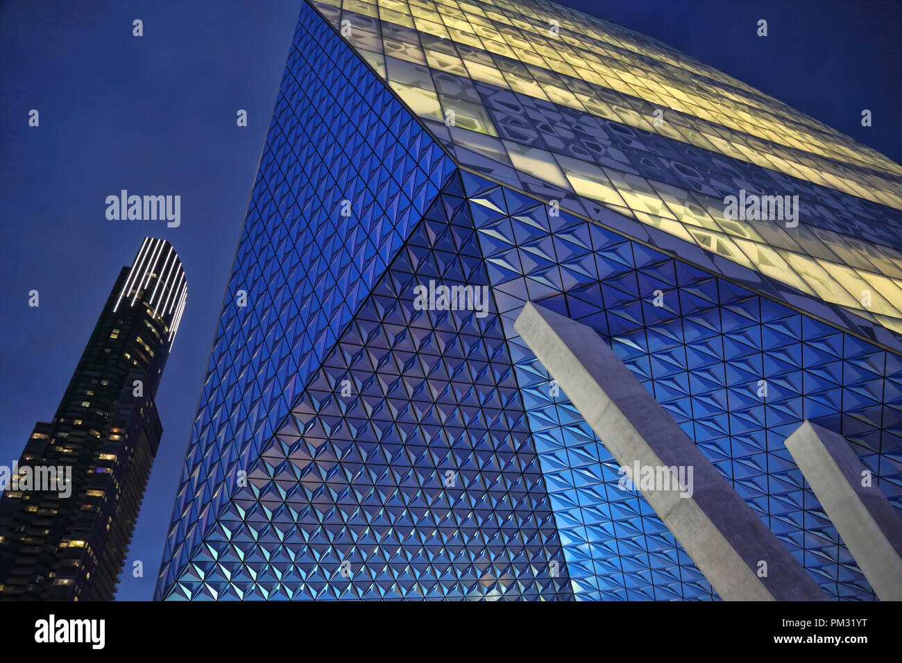 TORONTO, CANADA-20 MARCH, 2018: New Ryerson University building in Toronto downtown core at night Stock Photo