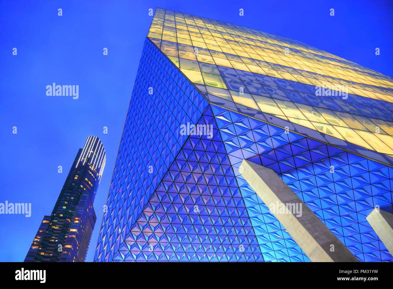 TORONTO, CANADA-20 MARCH, 2018: New Ryerson University building in Toronto downtown core at night Stock Photo