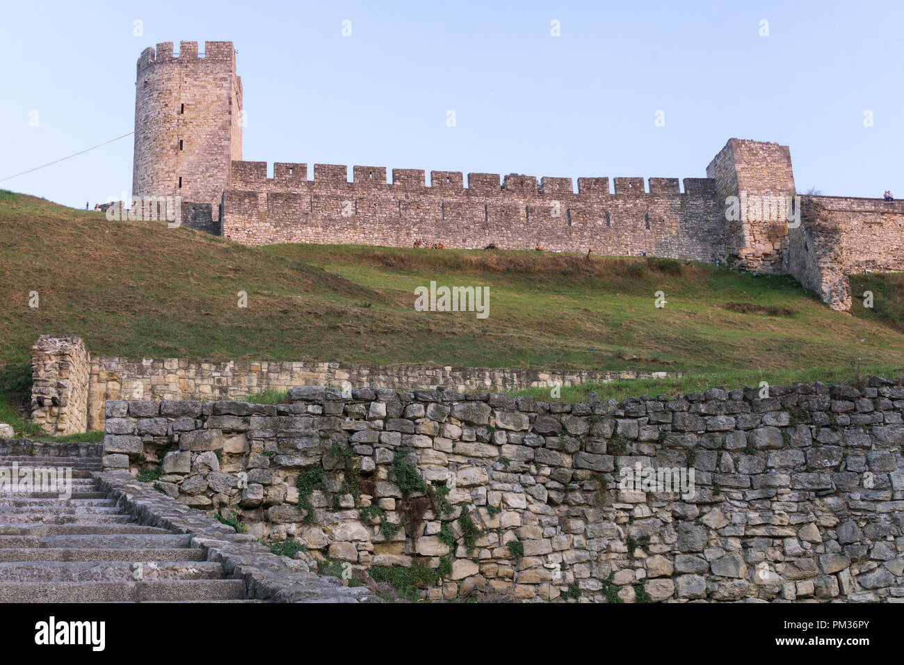 Dizdar tower of the Belgrade fortress Kalemegdan seen from the Lower Town. Serbia. Stock Photo