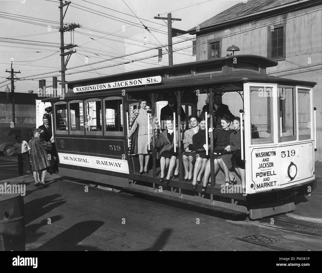 San Francisco Cable Cars, 1946. File Reference 1132 001THA Stock