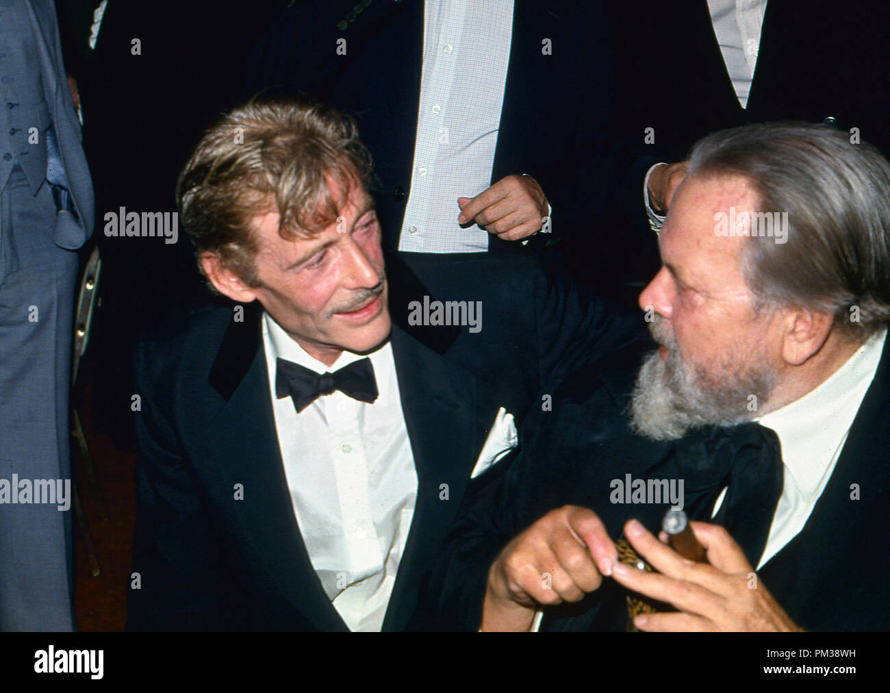 Orson Welles and Peter O'toole, circa 1977.  File Reference # 1245 006THA Stock Photo