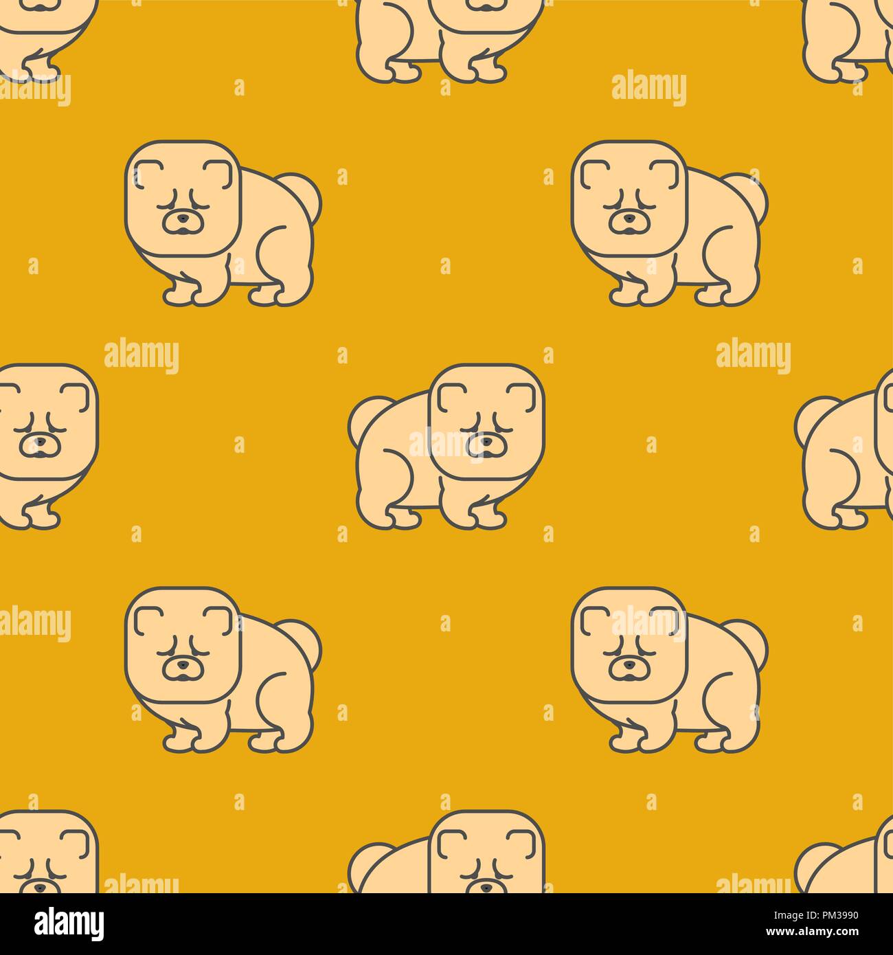 Chow Chow pattern seamless. Dog for China. Pet Vector background Stock Vector