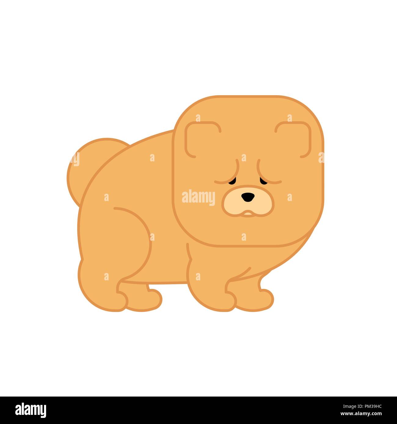 Chow Chow isolated. Dog for China . Pet Vector illustration Stock Vector