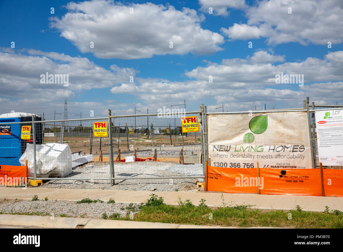 New homes being built in Sydney Marsden Park, New South Wales,Australia to create a new suburb
