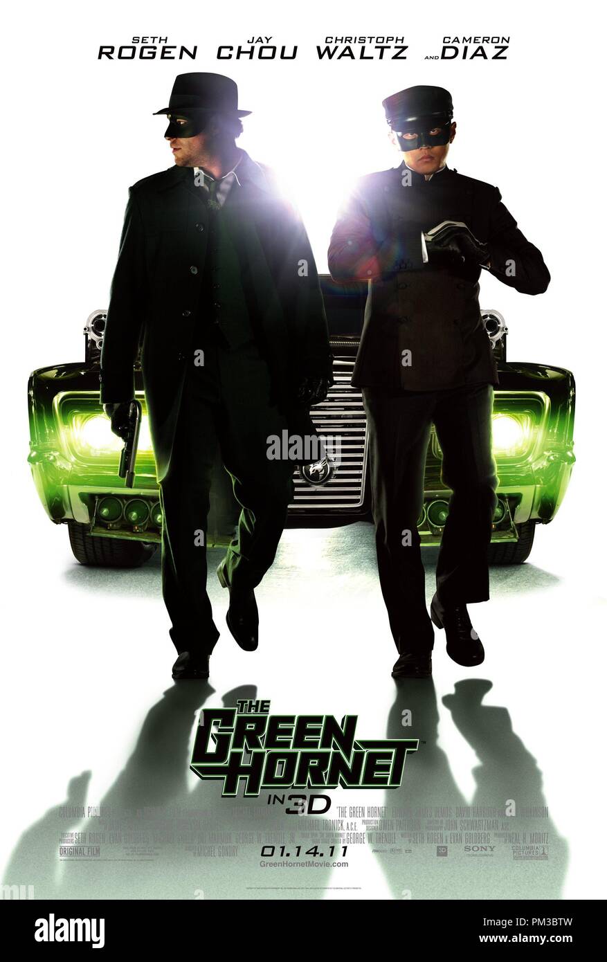 Columbia Pictures' action film THE GREEEN HORNET. Poster Stock Photo