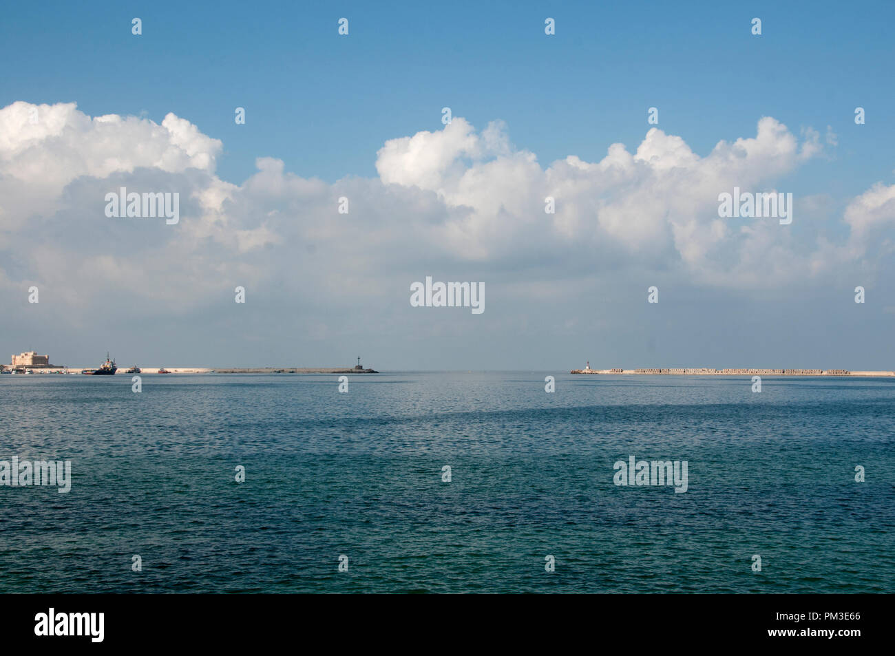 Egypt, Alexandria, 2014. View of the sea from the Corniche. Stock Photo