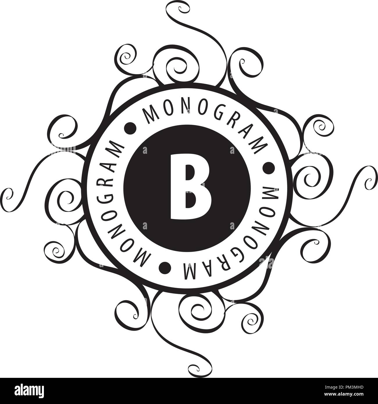 monogram vector in frame Stock Vector Image & Art - Alamy