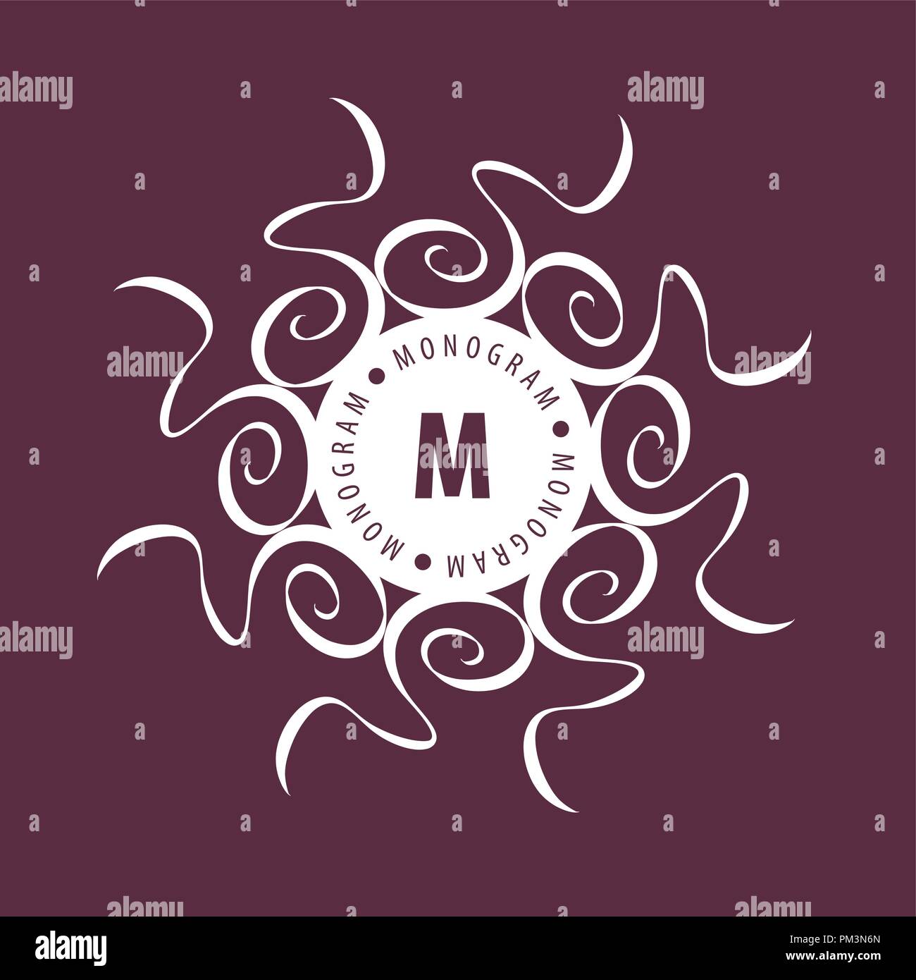 monogram vector in frame Stock Vector Image & Art - Alamy