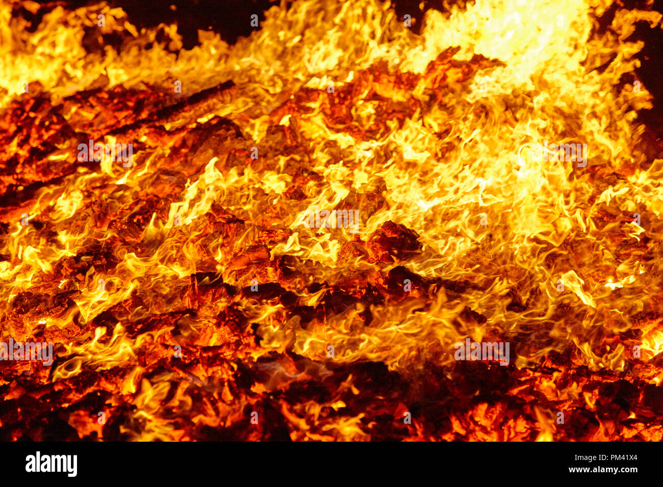 Fire. Volcano incandescent material. Hot charcoal bonfire. Carbon ...