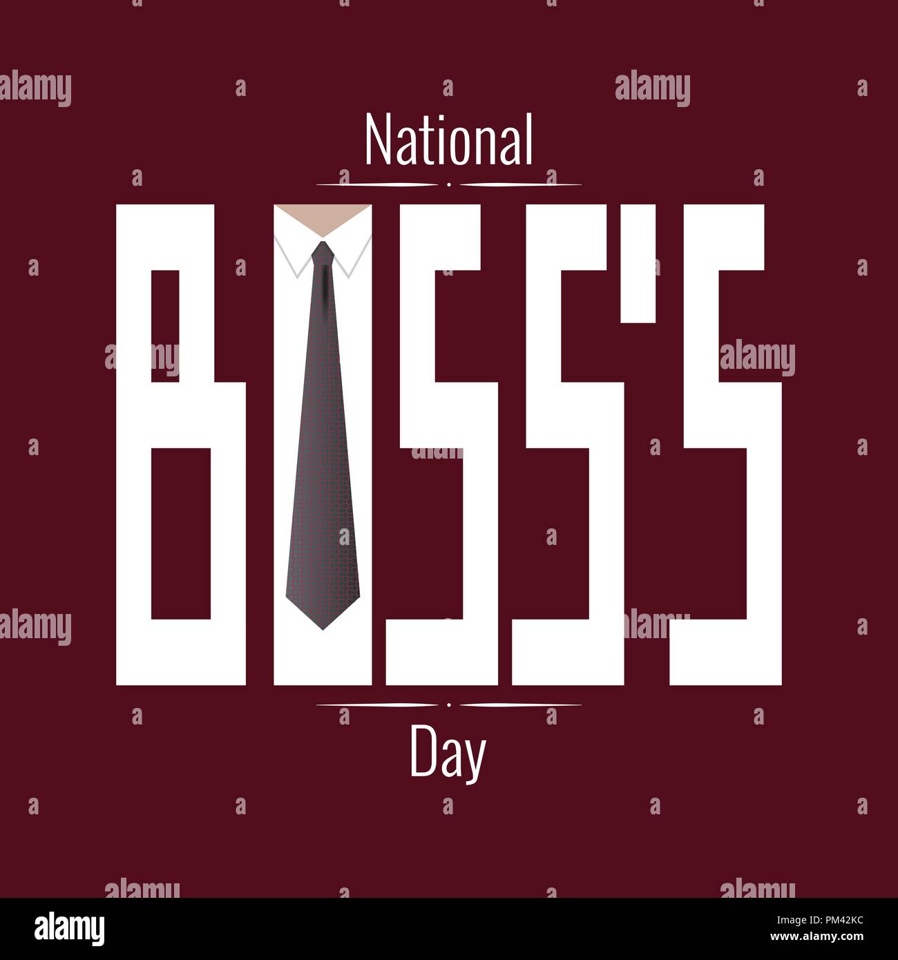 National Boss s Day. Concept of a business holiday. Event name, tie and