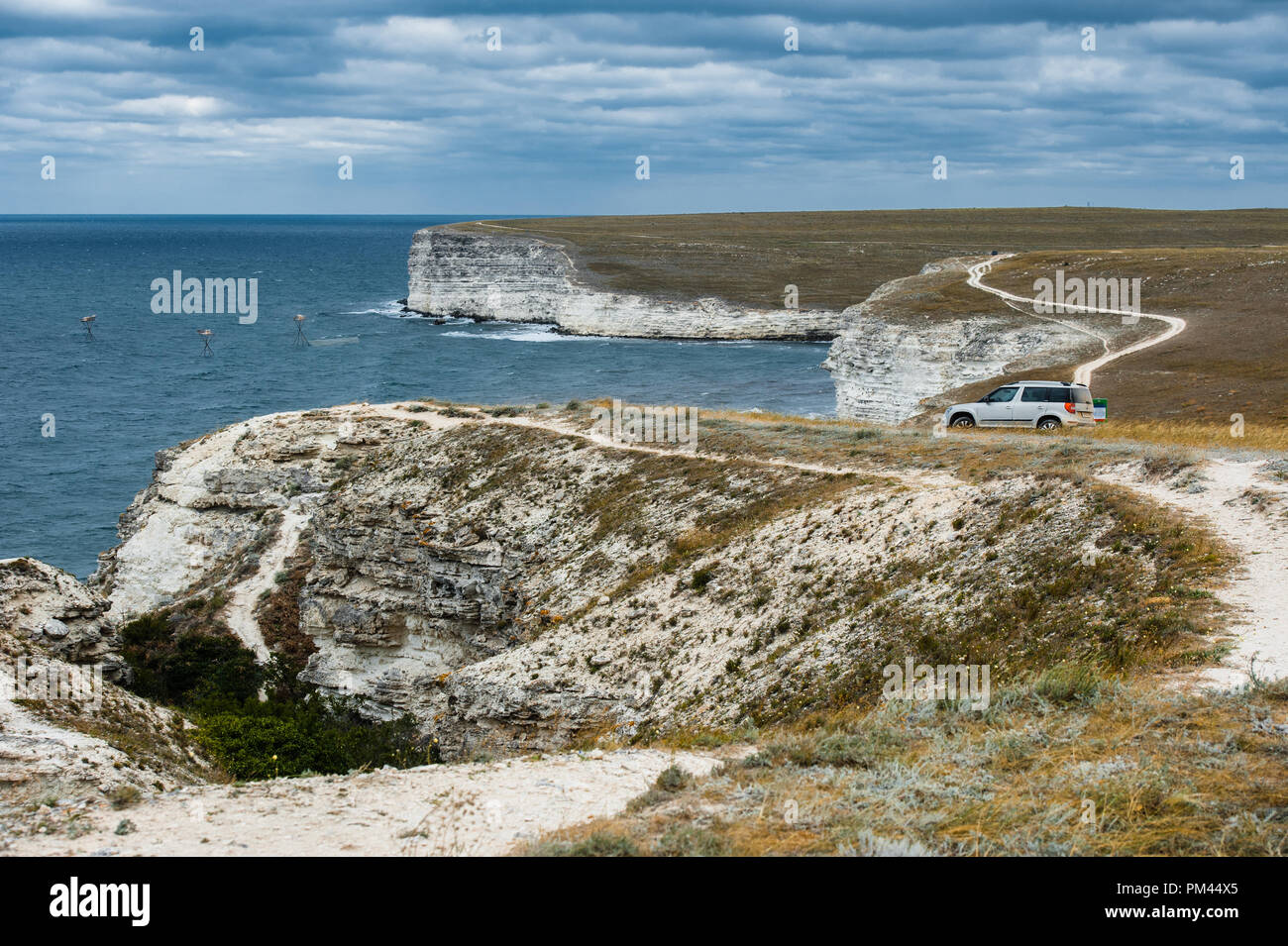 Seashore. Tarhankut, Dzhangul Russian Crimea at summer Stock Photo